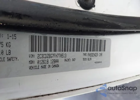 2015 Dodge Challenger Sxt Plus z USA, uszkodzony, nr VIN 2C3CDZBG7FH770513